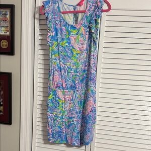 Lilly Pulitzer Vibrant Floral Romper Shorts with Pockets size XL